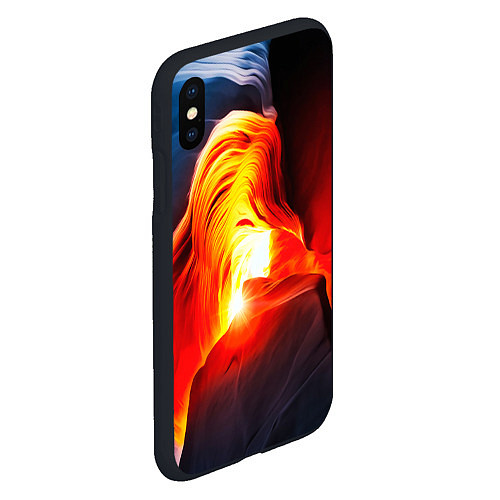 Чехол iPhone XS Max матовый Абстракция разлом / 3D-Черный – фото 2