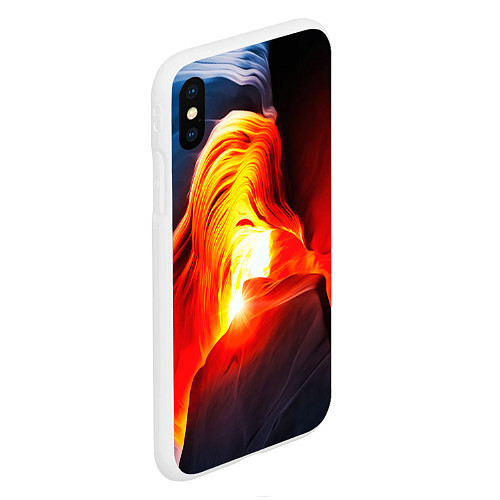 Чехол iPhone XS Max матовый Абстракция разлом / 3D-Белый – фото 2