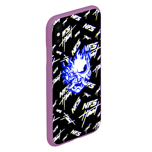 Чехол iPhone XS Max матовый NFS samurai logo / 3D-Фиолетовый – фото 2