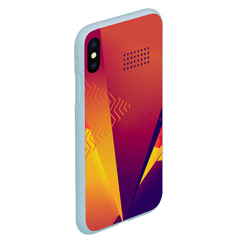 Чехол iPhone XS Max матовый Геометрия steel / 3D-Голубой – фото 2