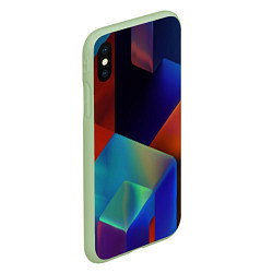 Чехол iPhone XS Max матовый Геометрия мозаика, цвет: 3D-салатовый — фото 2