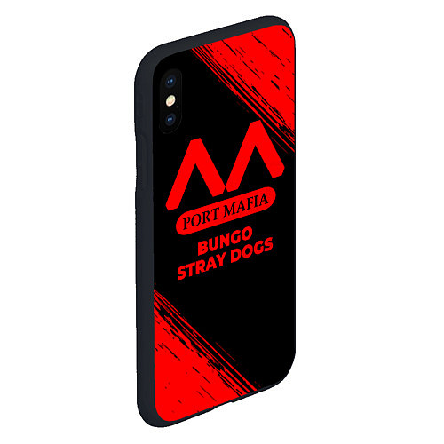 Чехол iPhone XS Max матовый Bungo Stray Dogs - red gradient / 3D-Черный – фото 2