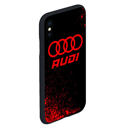 Чехол iPhone XS Max матовый Audi - red gradient / 3D-Черный – фото 2