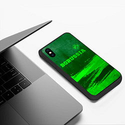 Чехол iPhone XS Max матовый Borussia - green gradient посередине, цвет: 3D-черный — фото 2