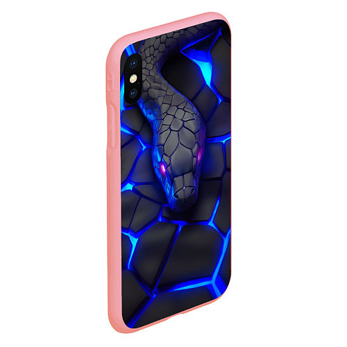 Чехол iPhone XS Max матовый Змея в стиле киберпанк / 3D-Баблгам – фото 2