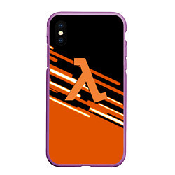 Чехол iPhone XS Max матовый Half life полосы, цвет: 3D-фиолетовый