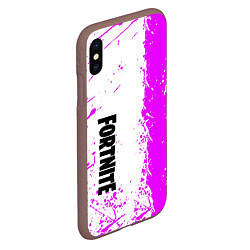 Чехол iPhone XS Max матовый Fortnite pink color, цвет: 3D-коричневый — фото 2