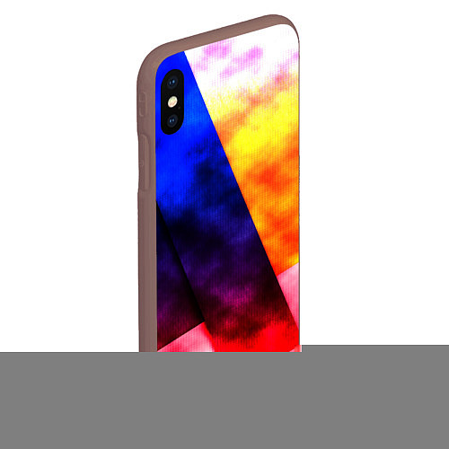 Чехол iPhone XS Max матовый Градиентовая геометрия / 3D-Коричневый – фото 2