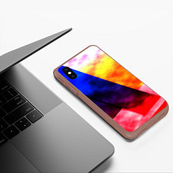 Чехол iPhone XS Max матовый Градиентовая геометрия, цвет: 3D-коричневый — фото 2