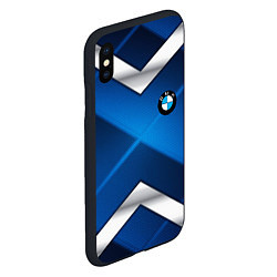 Чехол iPhone XS Max матовый BMW metalic blue abstract, цвет: 3D-черный — фото 2