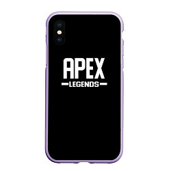 Чехол iPhone XS Max матовый Apex legends logo white, цвет: 3D-светло-сиреневый