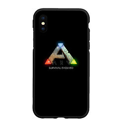 Чехол iPhone XS Max матовый Ark: Survival Evolved logo rpg, цвет: 3D-черный