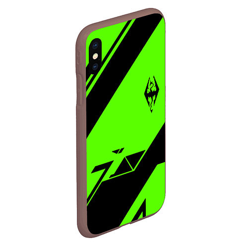 Чехол iPhone XS Max матовый The Elder Scrolls geometry steel / 3D-Коричневый – фото 2