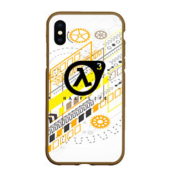 Чехол iPhone XS Max матовый Half life 3 механика, цвет: 3D-коричневый