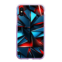 Чехол iPhone XS Max матовый Геометрические осколки, цвет: 3D-сиреневый