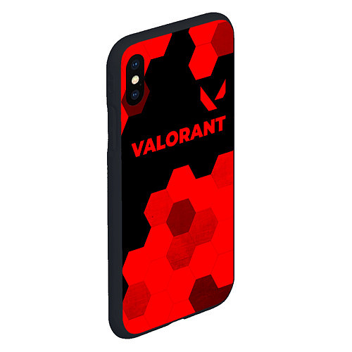 Чехол iPhone XS Max матовый Valorant - red gradient посередине / 3D-Черный – фото 2