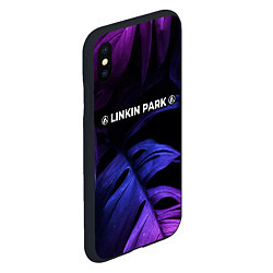 Чехол iPhone XS Max матовый Linkin Park 2024 neon monstera, цвет: 3D-черный — фото 2