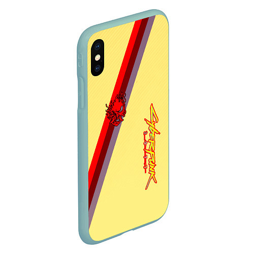 Чехол iPhone XS Max матовый Samurai geometry steel / 3D-Мятный – фото 2