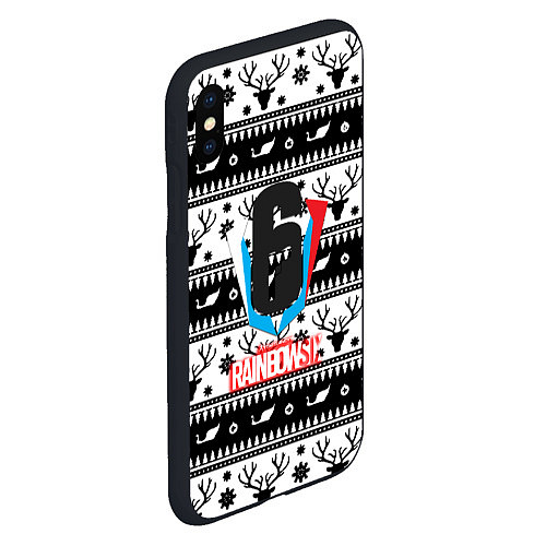 Чехол iPhone XS Max матовый Rainbow six winter pattern / 3D-Черный – фото 2