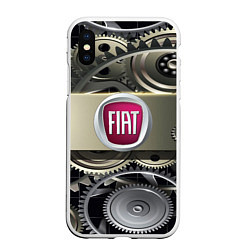 Чехол iPhone XS Max матовый FIAT logo motors, цвет: 3D-белый