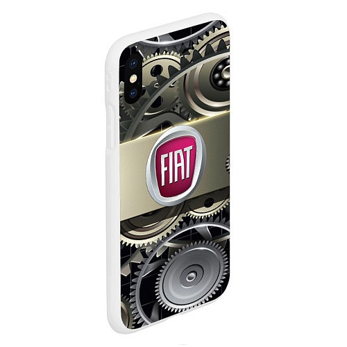 Чехол iPhone XS Max матовый FIAT logo motors / 3D-Белый – фото 2