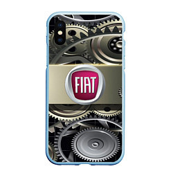 Чехол iPhone XS Max матовый FIAT logo motors, цвет: 3D-голубой