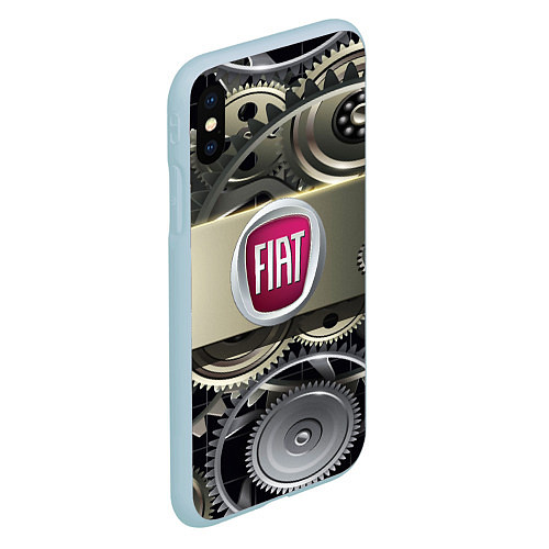 Чехол iPhone XS Max матовый FIAT logo motors / 3D-Голубой – фото 2