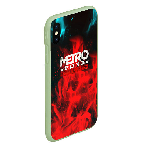 Чехол iPhone XS Max матовый Metro 2033 fire / 3D-Салатовый – фото 2