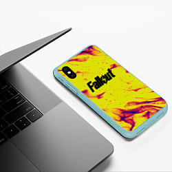 Чехол iPhone XS Max матовый Fallout fire steel, цвет: 3D-мятный — фото 2