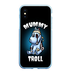 Чехол iPhone XS Max матовый Mummy troll, цвет: 3D-голубой