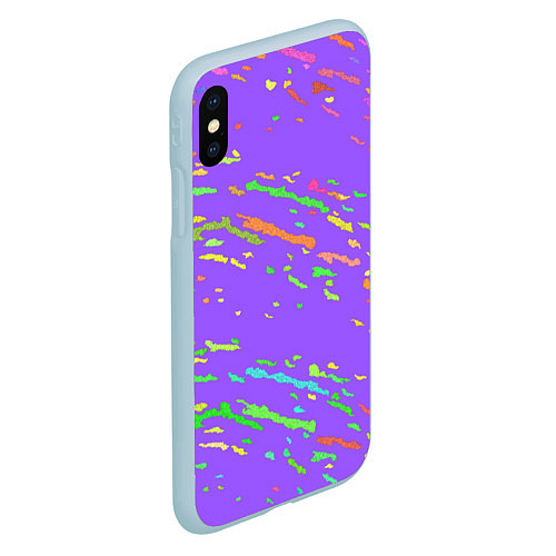 Чехол iPhone XS Max матовый Яркие штрихи / 3D-Голубой – фото 2