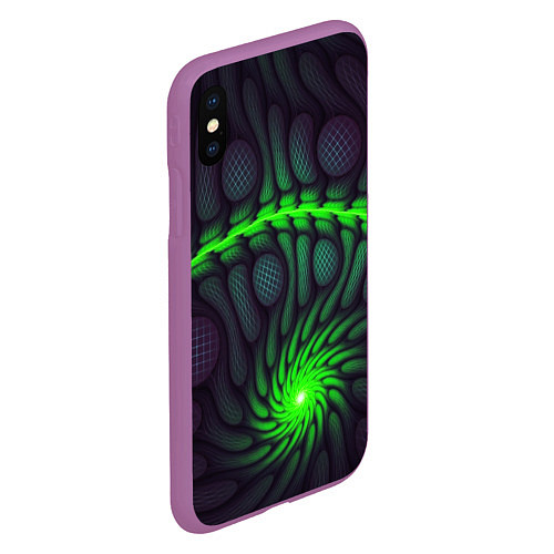 Чехол iPhone XS Max матовый Броня суперчеловека / 3D-Фиолетовый – фото 2