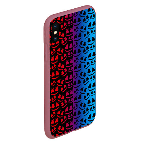 Чехол iPhone XS Max матовый Marshmello gradient / 3D-Малиновый – фото 2