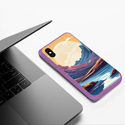 Чехол iPhone XS Max матовый Космическое озеро, цвет: 3D-фиолетовый — фото 2