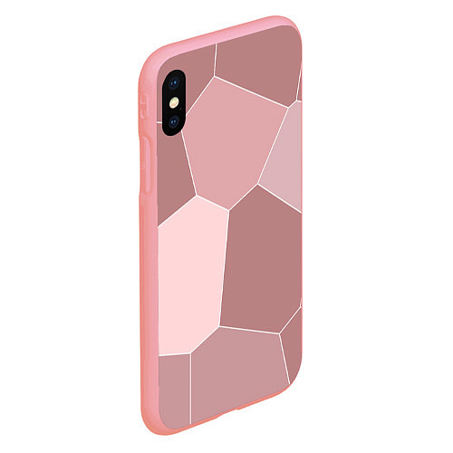 Чехол iPhone XS Max матовый Пыльно-розовый крупная мозаика / 3D-Баблгам – фото 2