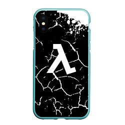 Чехол iPhone XS Max матовый Half life pattern краски, цвет: 3D-мятный