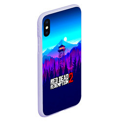 Чехол iPhone XS Max матовый Red Dead Redemption rockstar, цвет: 3D-светло-сиреневый — фото 2