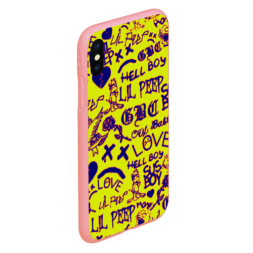 Чехол iPhone XS Max матовый Lil peep rap pattern / 3D-Баблгам – фото 2