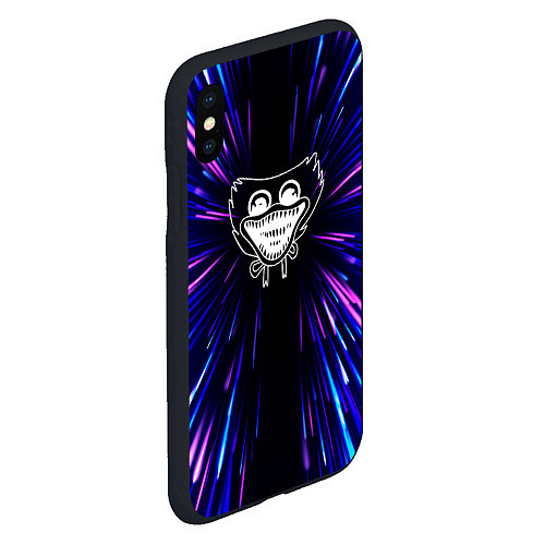 Чехол iPhone XS Max матовый Poppy Playtime neon energy / 3D-Черный – фото 2