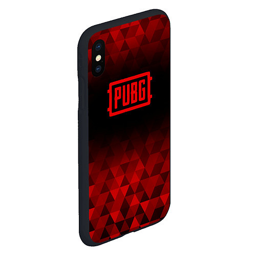 Чехол iPhone XS Max матовый PUBG red poly / 3D-Черный – фото 2