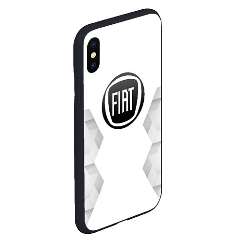 Чехол iPhone XS Max матовый Fiat white poly / 3D-Черный – фото 2