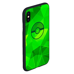 Чехол iPhone XS Max матовый Pokemon green poly, цвет: 3D-черный — фото 2