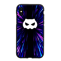 Чехол iPhone XS Max матовый DanMachi neon energy, цвет: 3D-черный