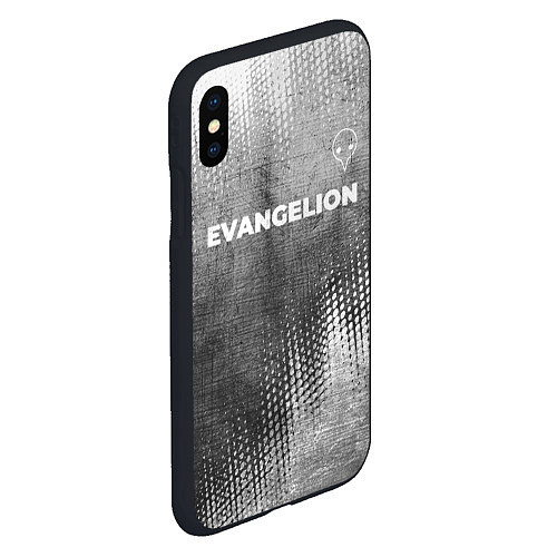 Чехол iPhone XS Max матовый Evangelion - grey gradient посередине / 3D-Черный – фото 2