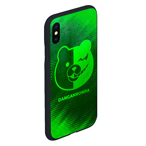 Чехол iPhone XS Max матовый Danganronpa - green gradient / 3D-Черный – фото 2