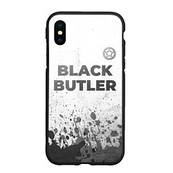 Чехол iPhone XS Max матовый Black Butler - white gradient посередине, цвет: 3D-черный