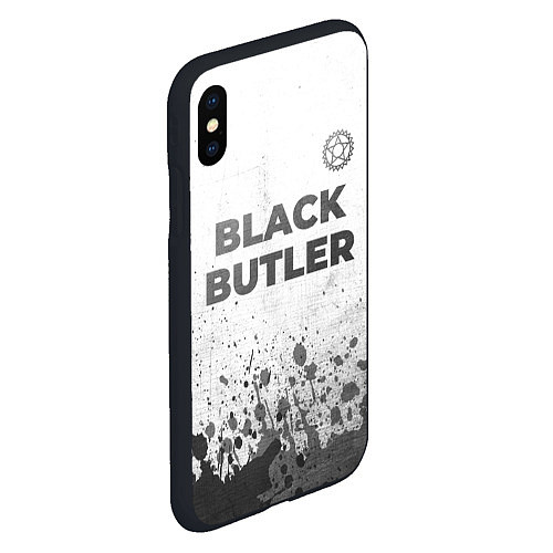 Чехол iPhone XS Max матовый Black Butler - white gradient посередине / 3D-Черный – фото 2