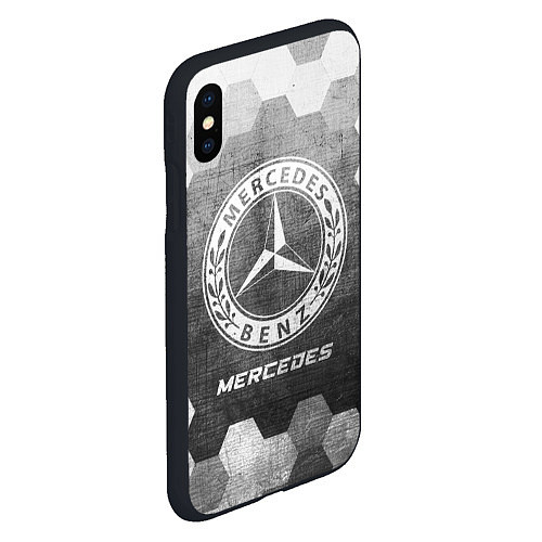 Чехол iPhone XS Max матовый Mercedes - grey gradient / 3D-Черный – фото 2