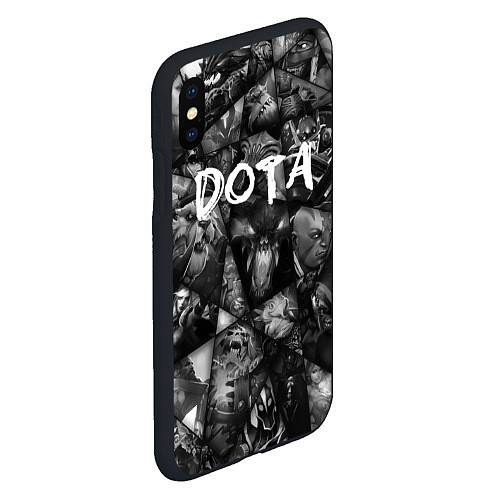 Чехол iPhone XS Max матовый Dota 2 - мозаика из персонажей игры / 3D-Черный – фото 2