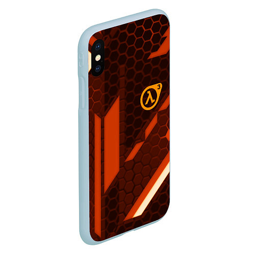 Чехол iPhone XS Max матовый Half life geometry steel metal / 3D-Голубой – фото 2